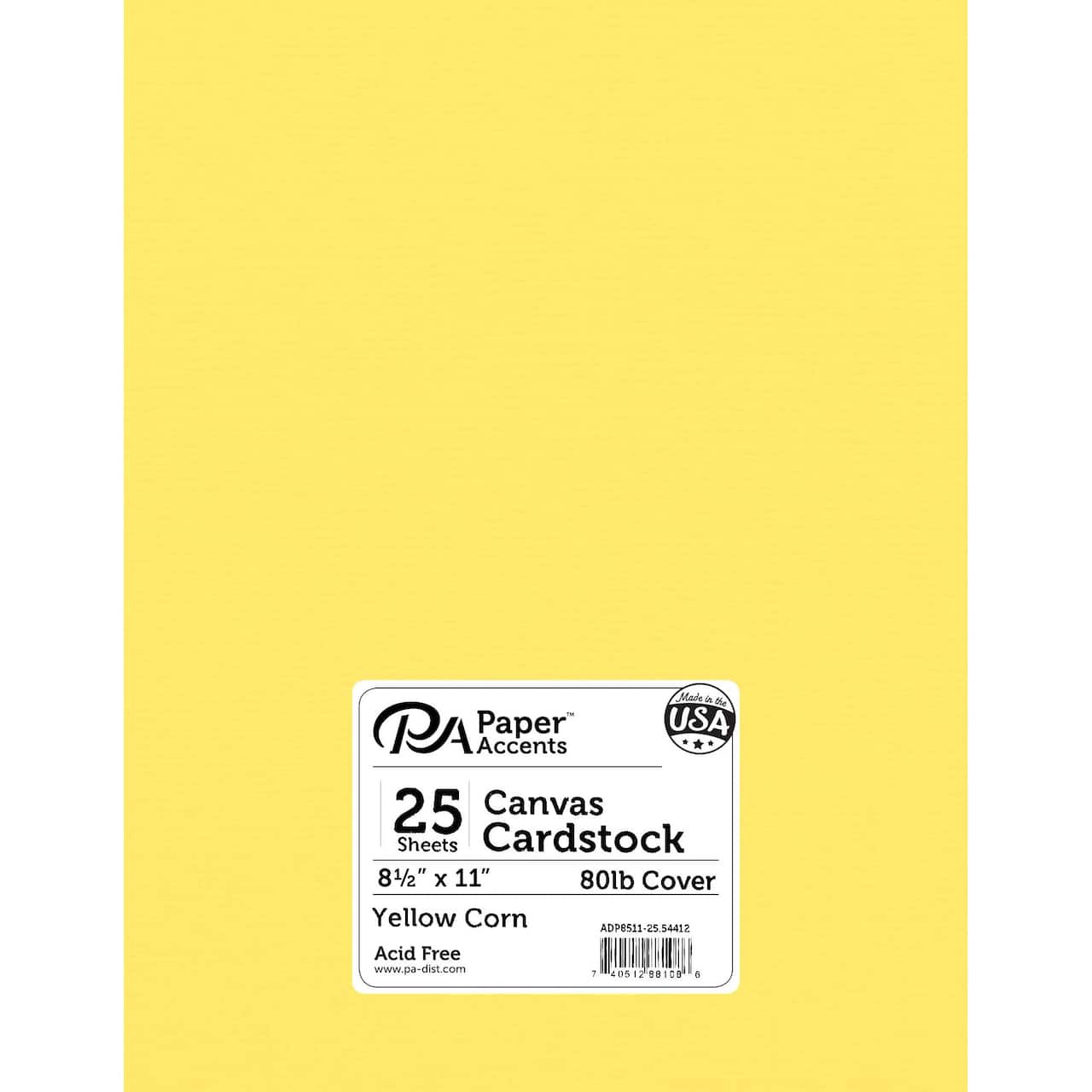 PA Paper™ Accents 8.5" x 11" 80lb. Canvas Cardstock Paper, 25 Sheets